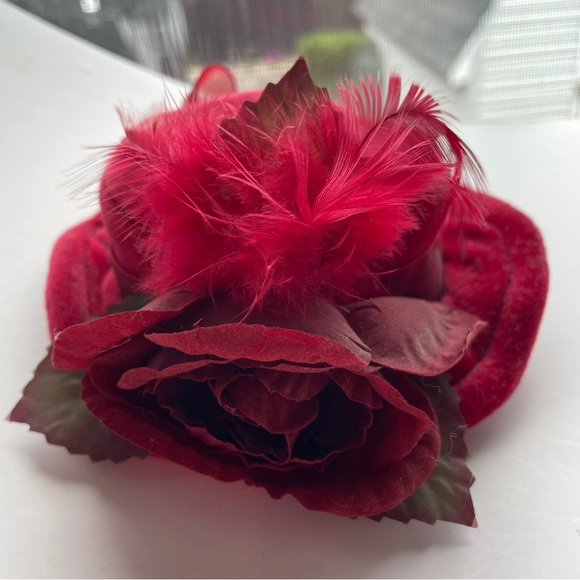 RARE Vintage Collection Old Fashion Victorian Doll Hat Red Rose Dollhouse - Picture 5 of 9